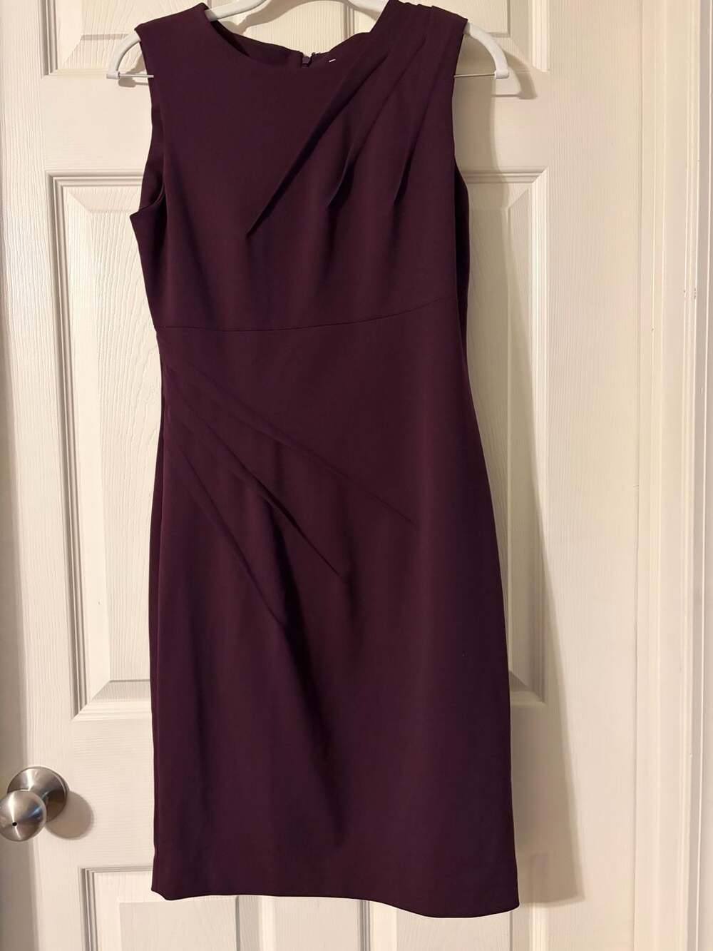 Calvin Klein Sleeveless Pleated Sheath Dress Plum Size 6